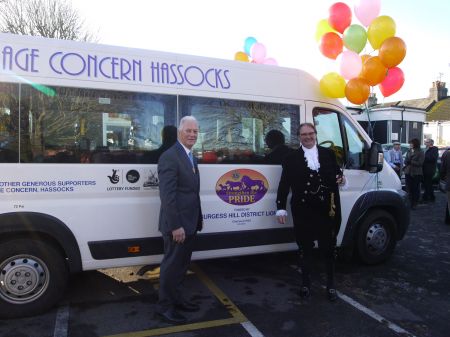 Minibus presented by Lion President Chris Muschamp and Jonathan Lucas, High Sheriff of West Sussex